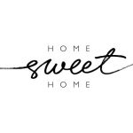 Home sweet home ink brush vector lettering. Modern slogan handwritten vector calligraphy. Black paint lettering isolated on white background. For housewarming posters, greeting cards, textile print